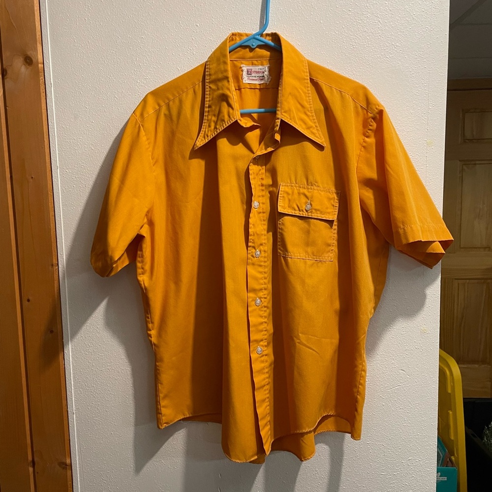 Vintage 70s big collared button up shirt